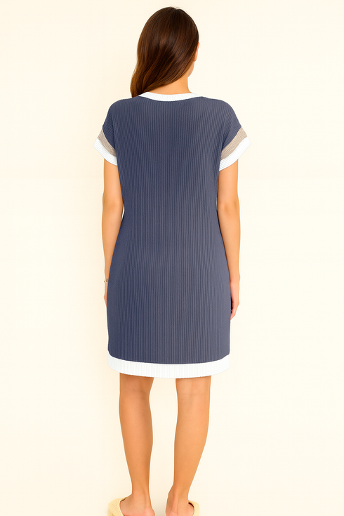 'Victoria' Short Sleeve Mini Dress - Celes Fashion